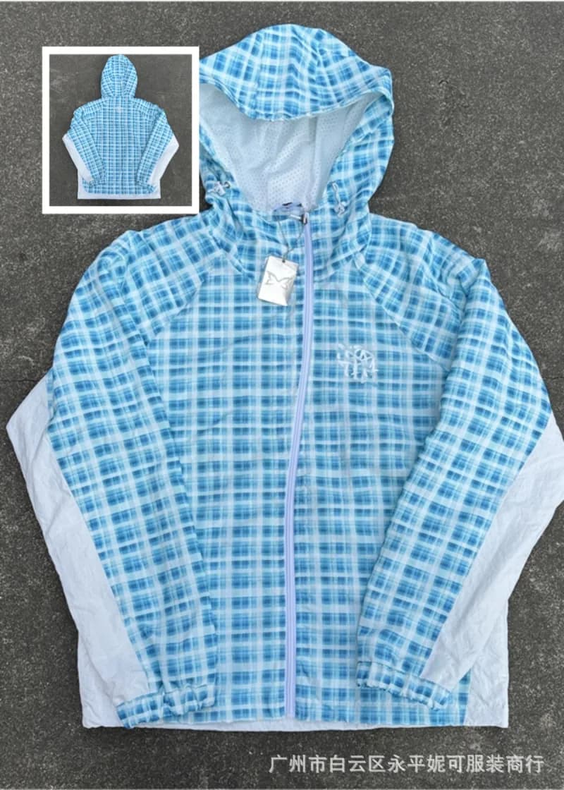Chrome Hearts Hooded Windbreaker Plaid Grid