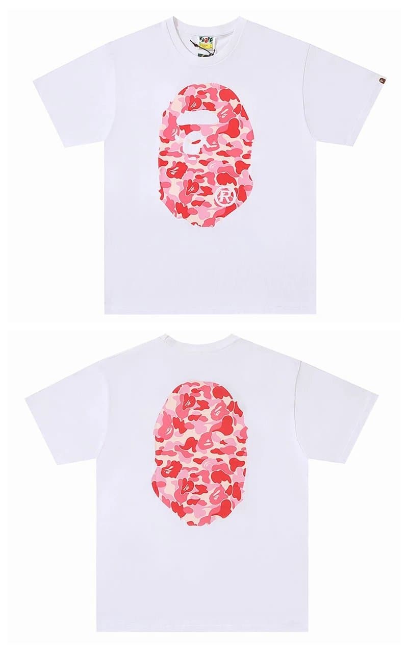 BAPE Ape Head Tee Plaid Ape Head — 白粉