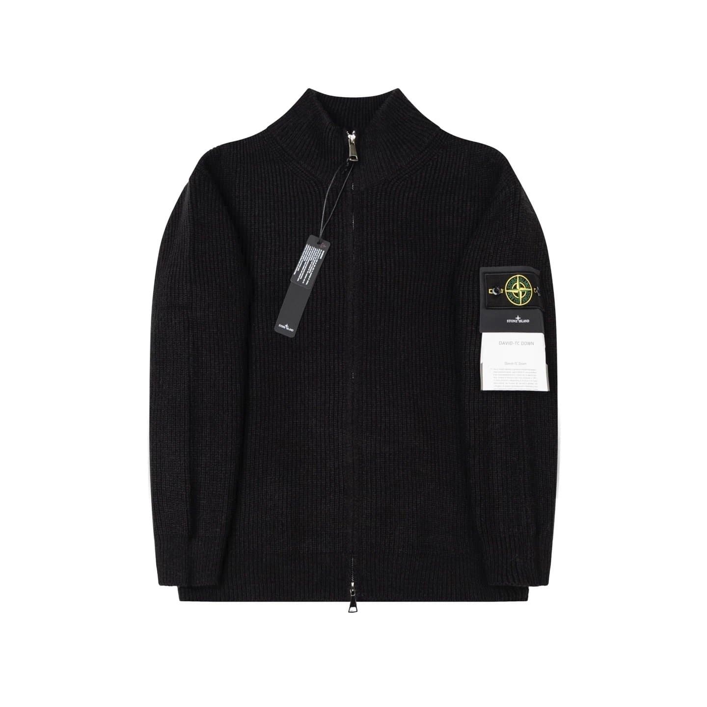 Stone Island Zip-Up Knit Sweater David-TC Down