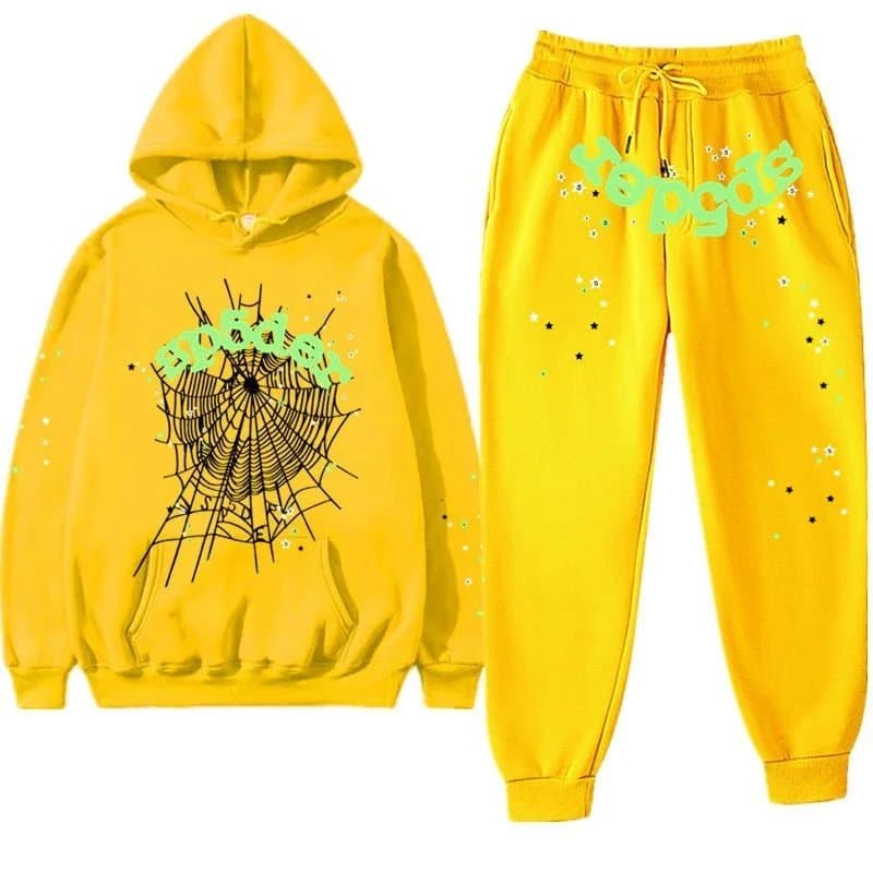 Sp5der Hoodie and Joggers Set Spider Web Logo — 34