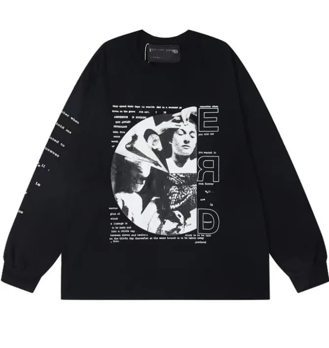Gallery Dept. Zip-Up Hoodie Graphic Print — Er060 black long sleeve t