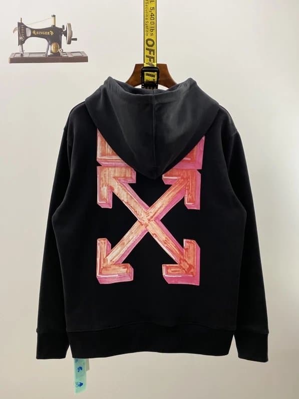 Saint Laurent Hooded Sweatshirt Abstract Graphic Print — ow178-黑粉色