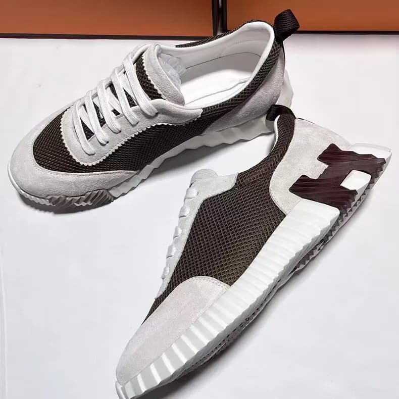 Hermès H-Logo Sneaker White Mesh with Black H — 2网面