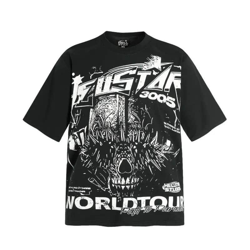 Hellstar Graphic Tee World Tour Skull Print