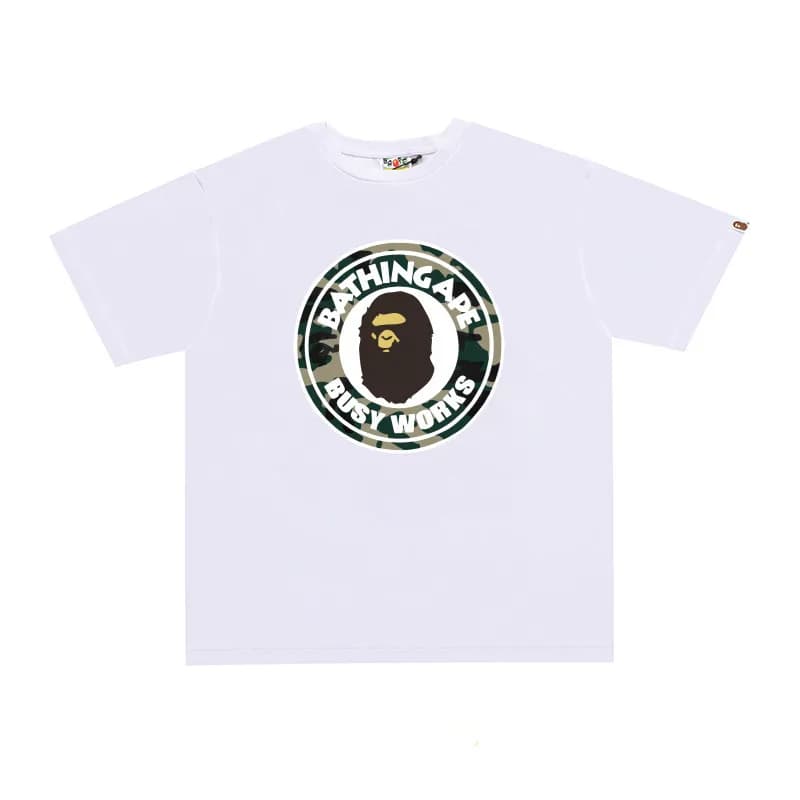 BAPE Graphic Tee Busy Works Camo Logo