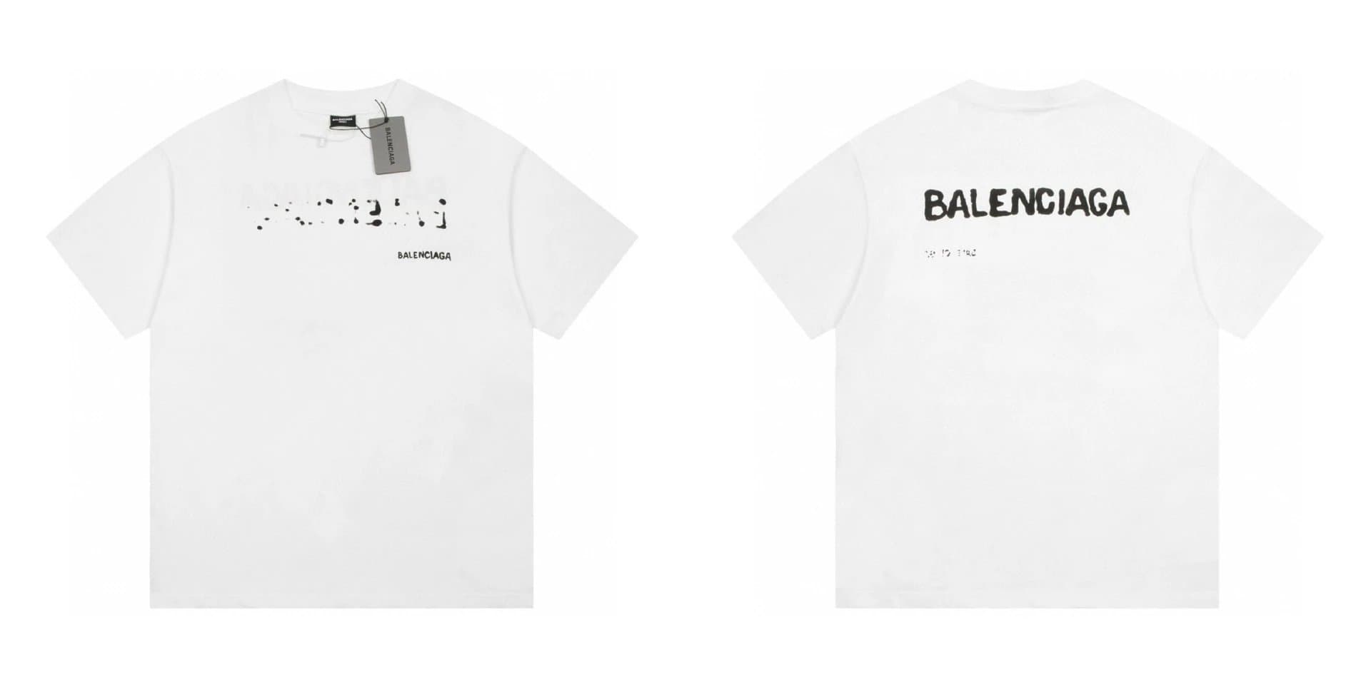 Balenciaga Logo T-Shirt Distressed Print