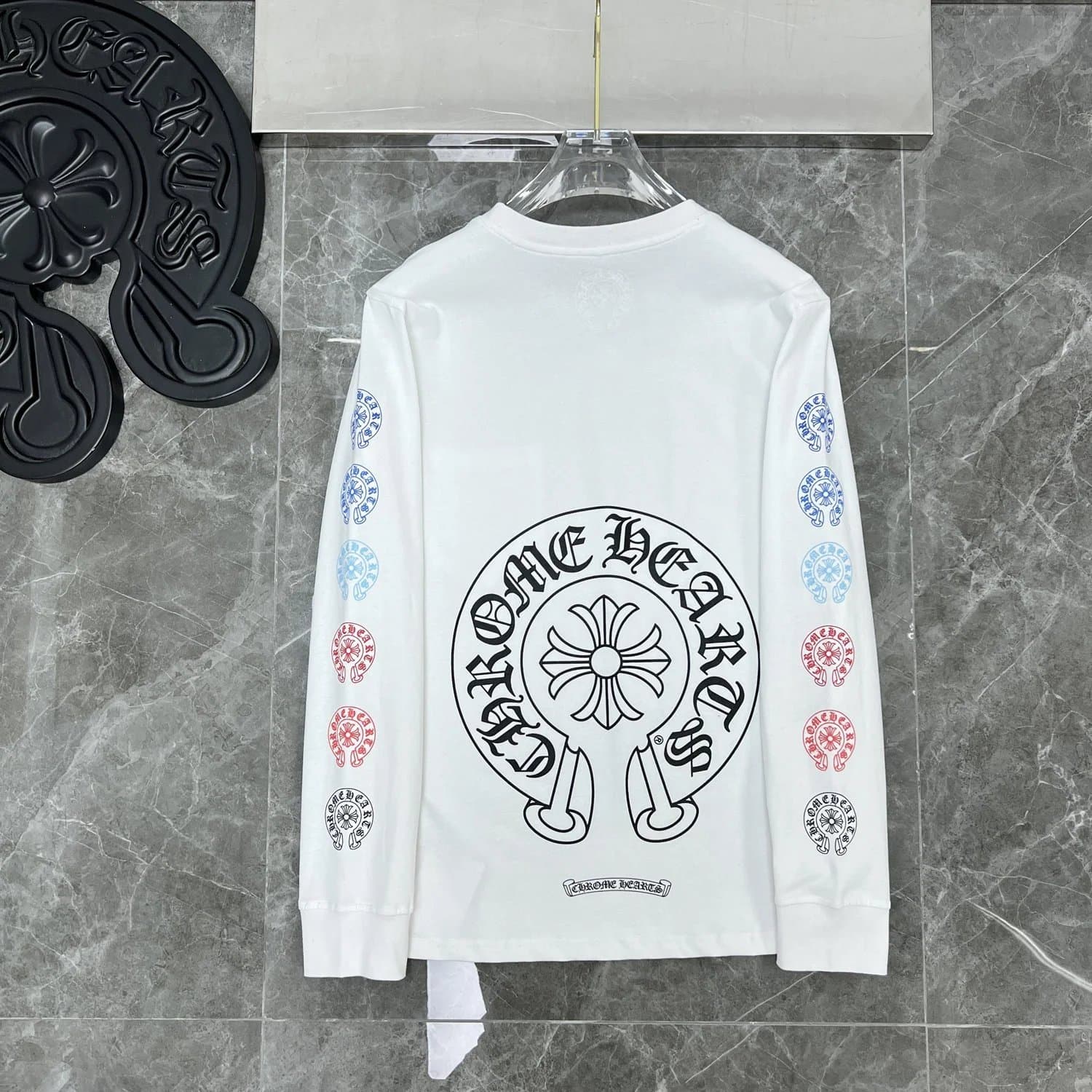 Chrome Hearts Long Sleeve Tee Crossbones Logo — 白色cn8591