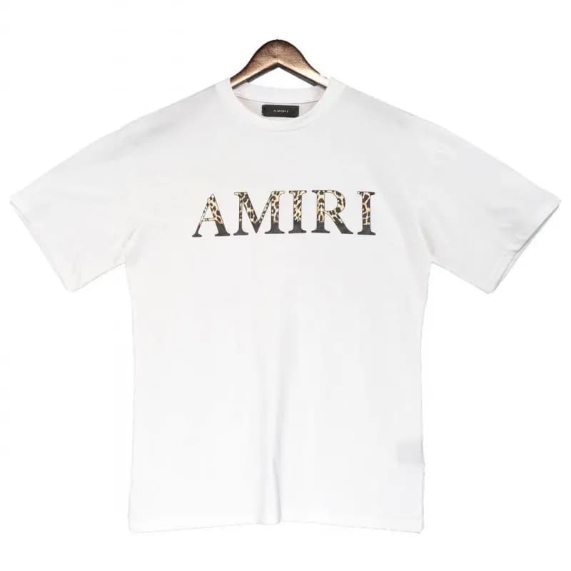 Amiri Logo T-Shirt Leopard Print Logo