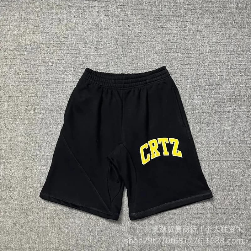 Travis Scott Cactus Jack Shorts Gold Script — 823黑黄