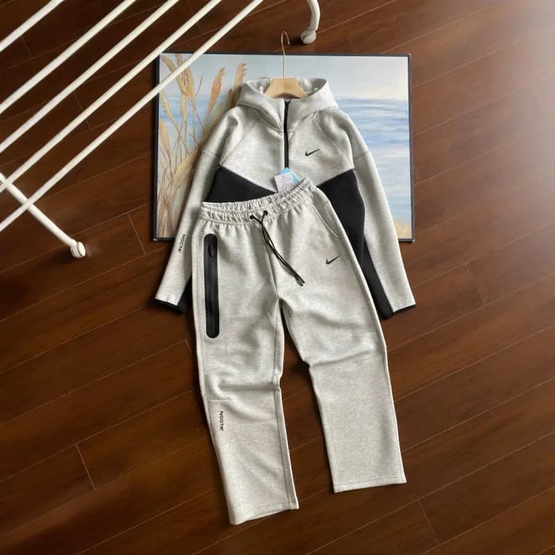 Nike Tech Fleece Hoodie and Joggers Heather Grey/Black