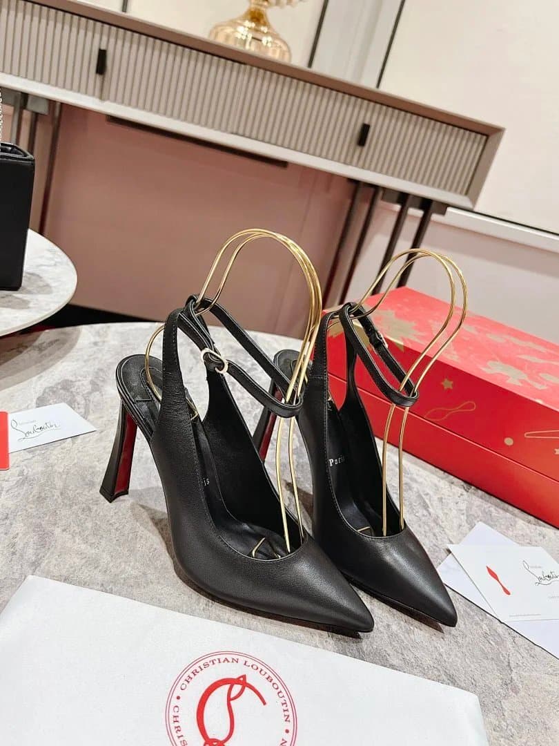Christian Louboutin Slingback Heel Gold Wire Detail