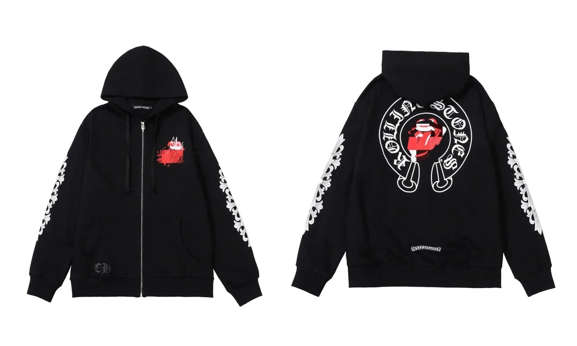 Zip-Up Hoodie Rolling Stones x Chrome Hearts