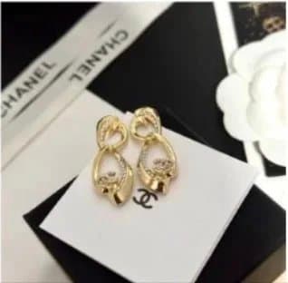 Chanel CC Pearl Earrings Gold Tone with Pearls — 26