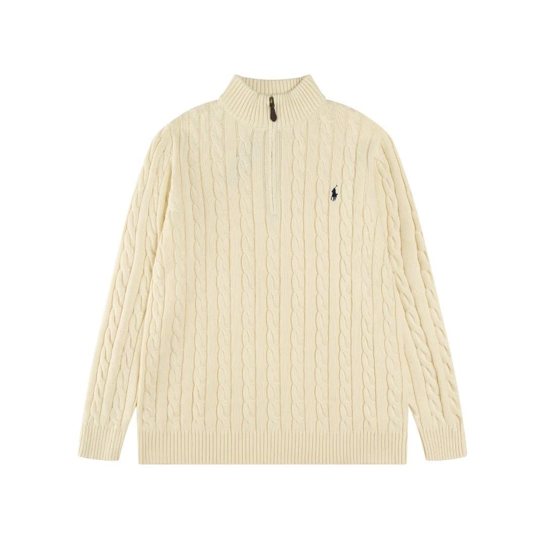Polo Ralph Lauren Cable Knit Quarter-Zip Sweater Ivory