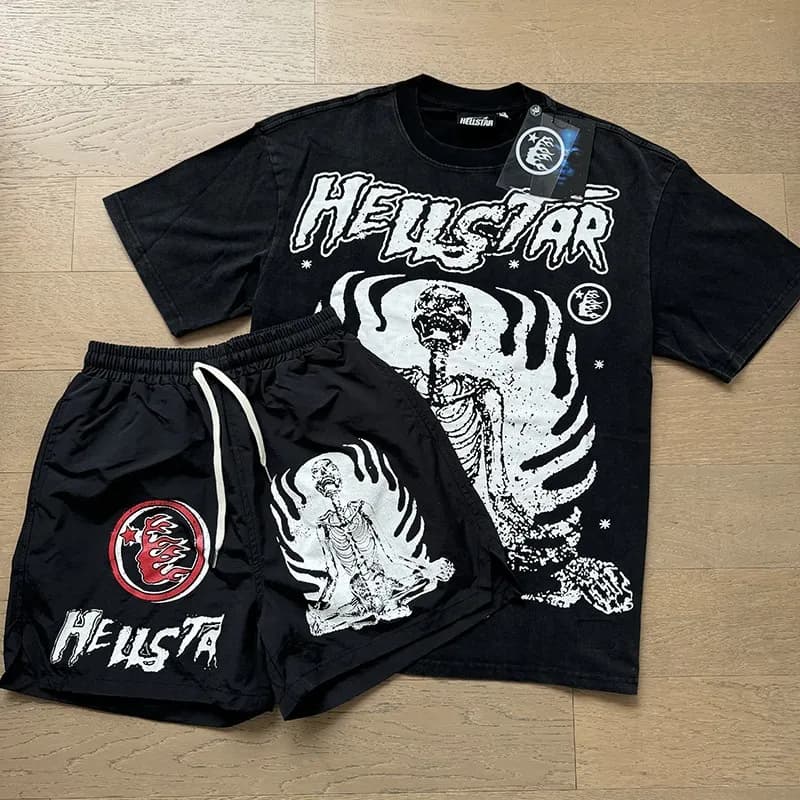 Hellstar Flame Graphic Set Washed Grey — 608-759套装