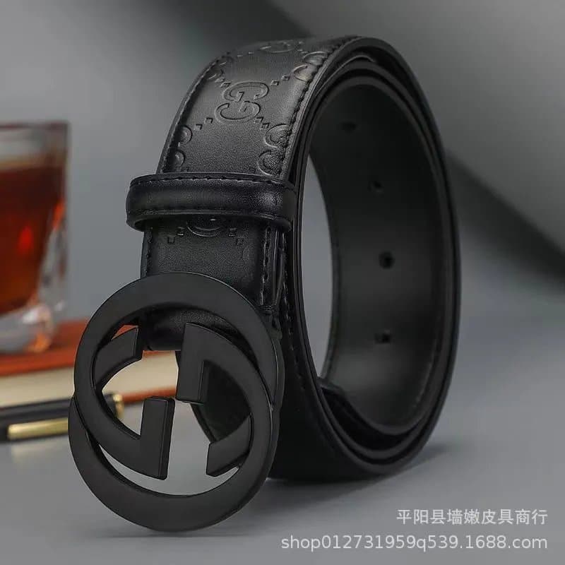 Gucci Horsebit 1955 Belt GG Supreme Canvas — 黑色黑底压花GG黑扣