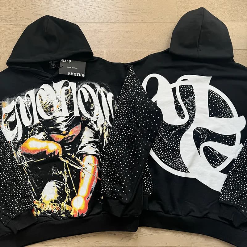Mixed Emotion Hooded Sweatshirt Emotion Graphic
