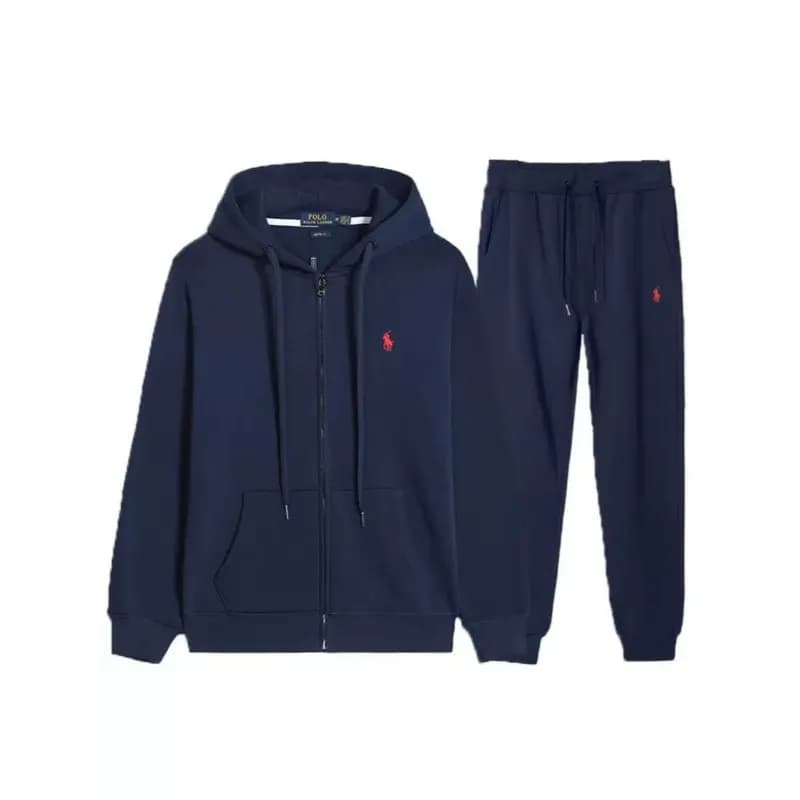 Polo Ralph Lauren Hoodie and Joggers Set Black — 拉链套装藏青红标
