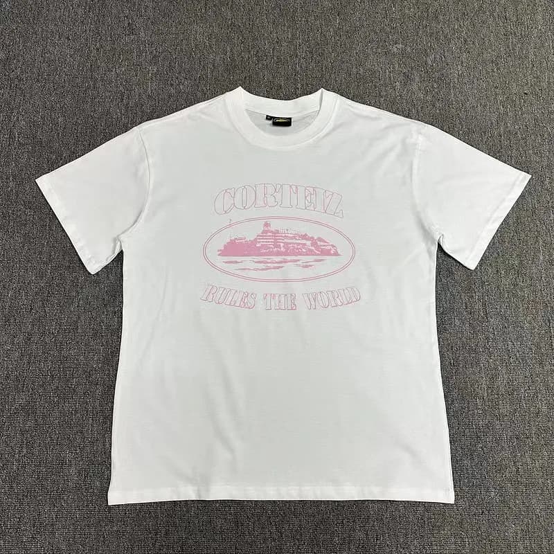 Corteiz Logo Tee Rainbow Gradient Logo — 白6