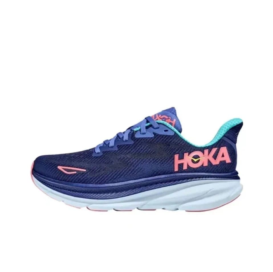 Hoka Running Shoe Navy Pink Teal