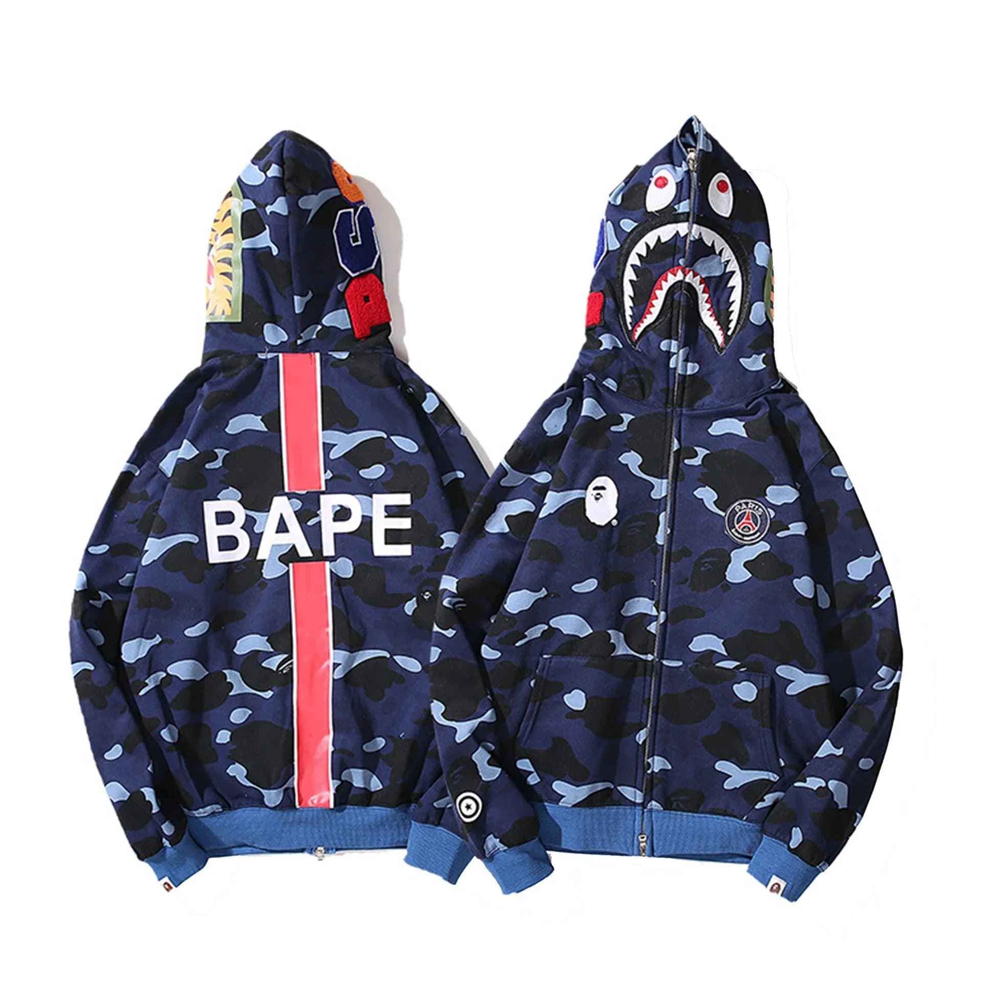 BAPE Full-Zip Hoodie Multi-Color Camo Panel — 13
