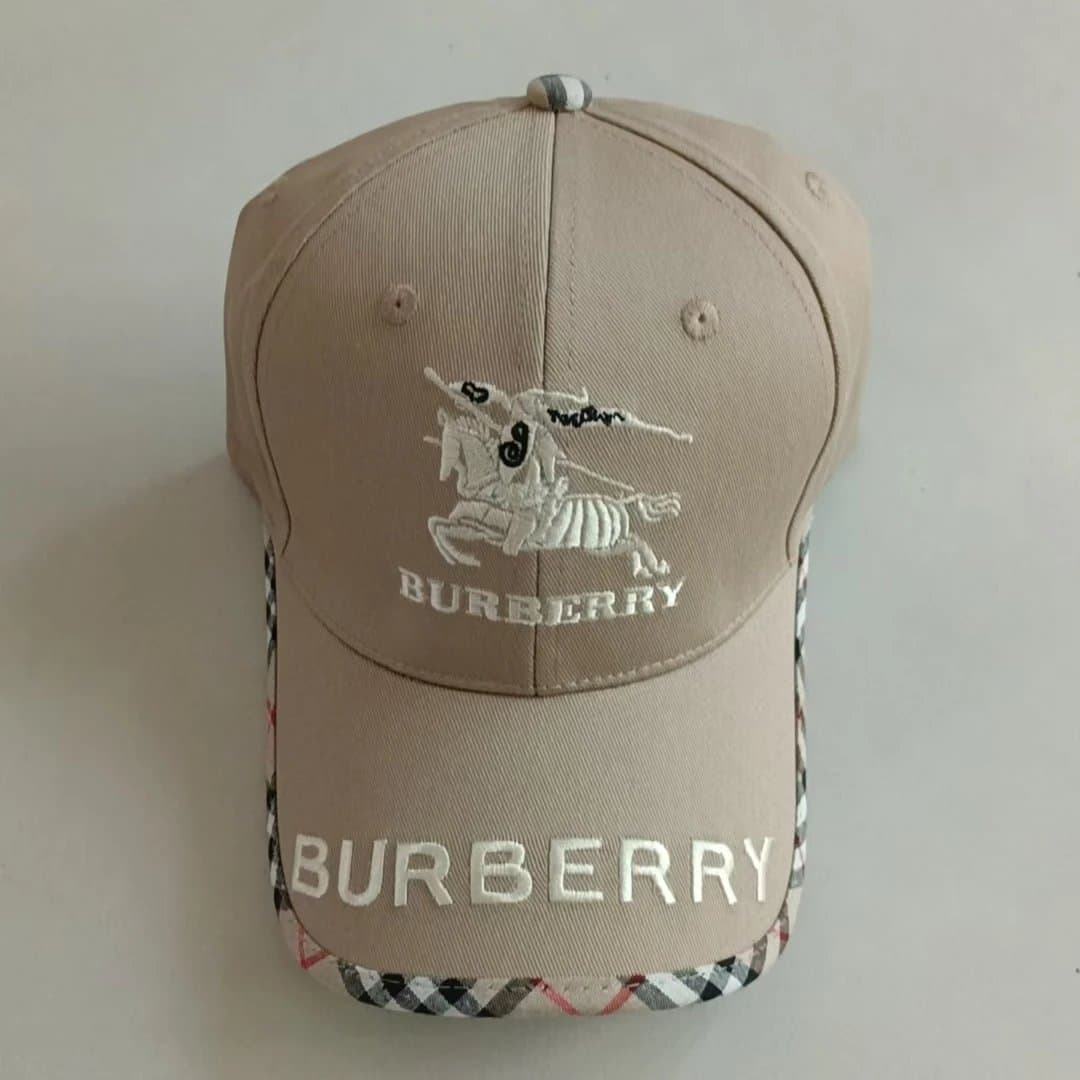 Burberry Baseball Cap Monogram Trim — 822# 卡其色
