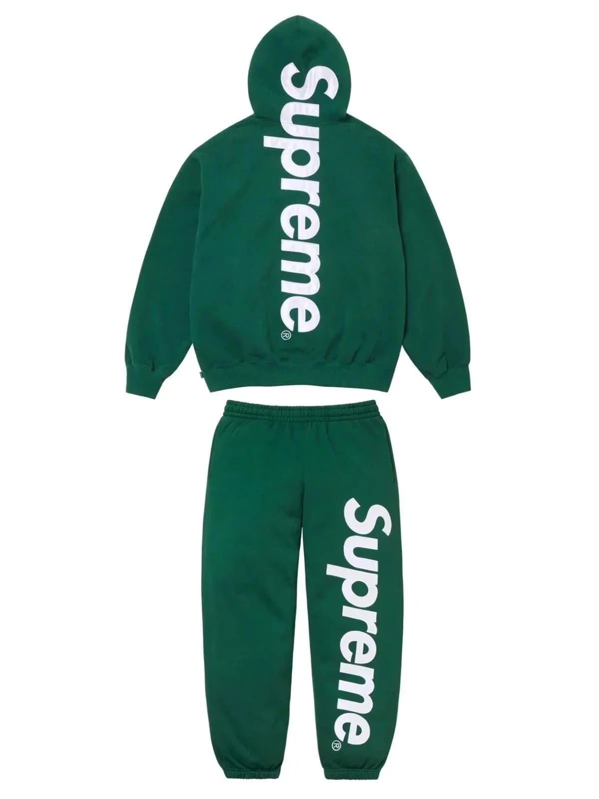Supreme Corduroy Hooded Sweatshirt and Joggers Set Vertical Logo