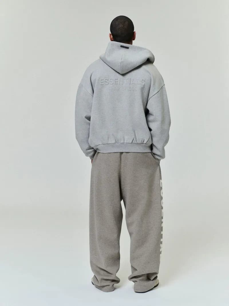 Fear of God Essentials Hooded Sweatshirt Embroidered Logo — W2008灰