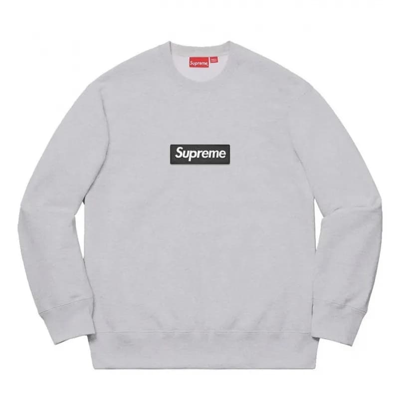Supreme Box Logo Hooded Sweatshirt Vertical Logo — E554 灰色