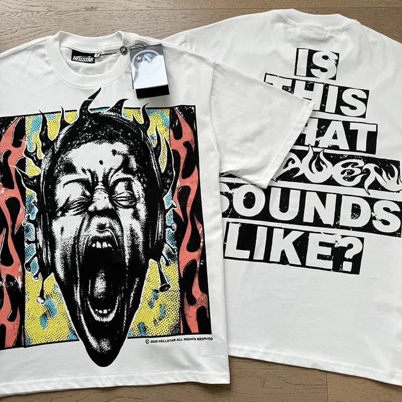 Hellstar Graphic Tee Flame Logo — 5609 白色