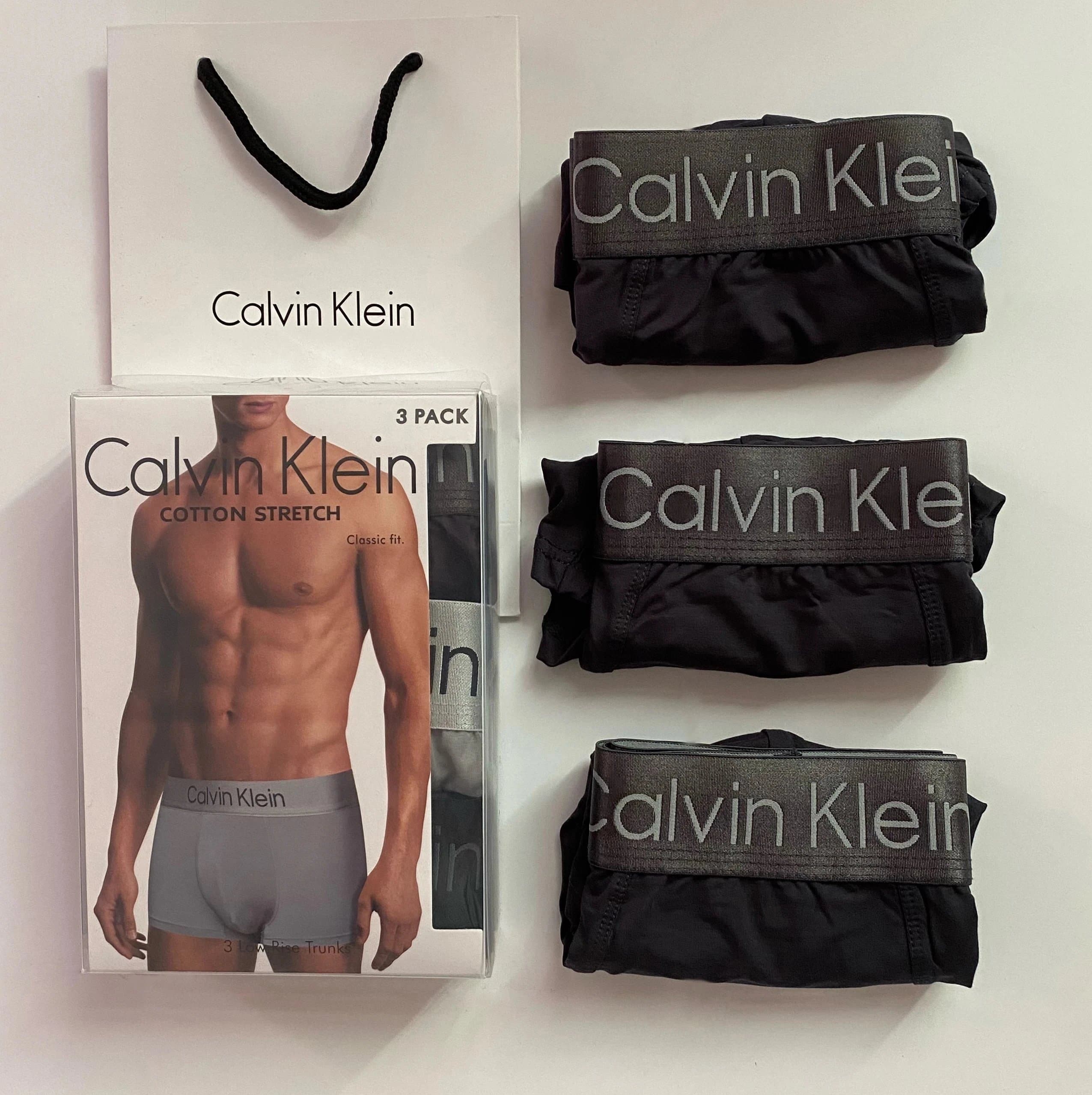 Calvin Klein Boxer Briefs 3-Pack Luxe — 深灰+深灰+深灰三条装（黑盒装）