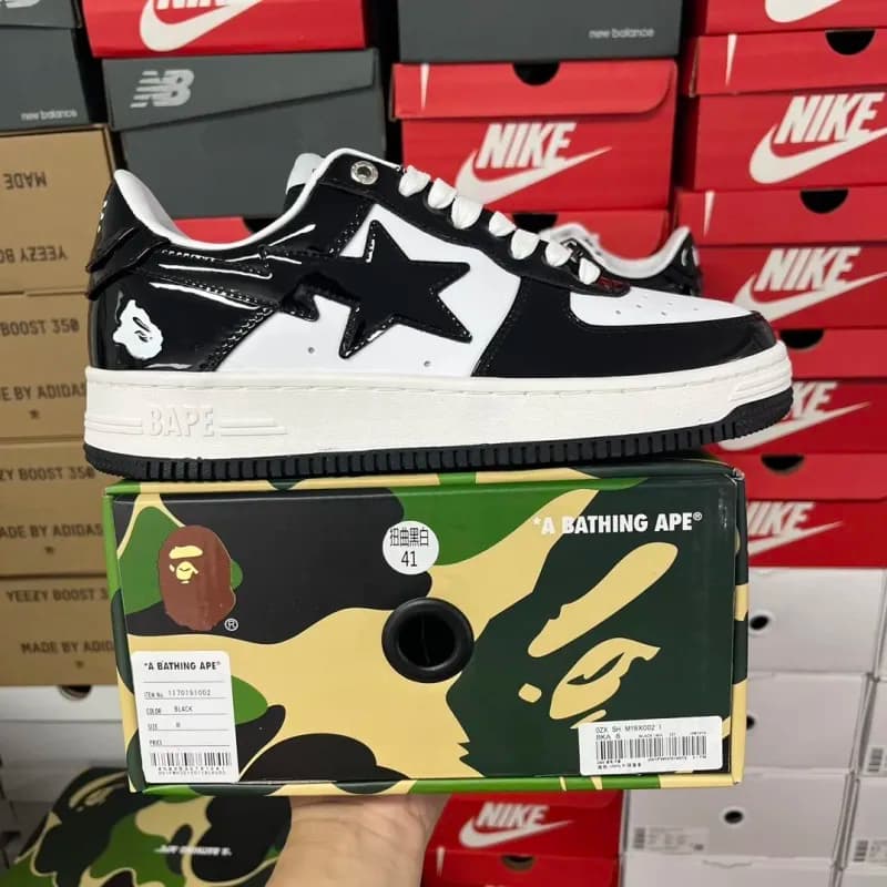 Bape Sta Camouflage Star — 扭曲黑白1I70-191-002（亮面）