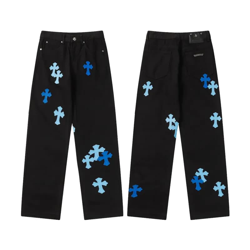 Chrome Hearts Cross Patch Jeans Embroidered Crosses — 9950