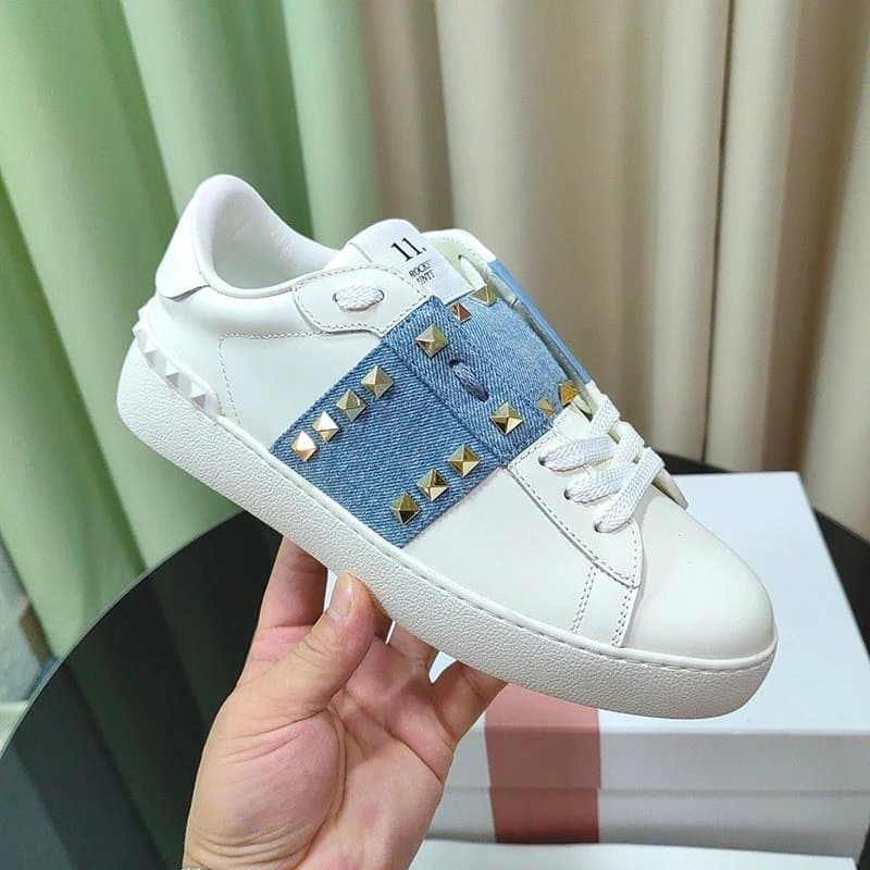 Valentino Rockstud Sneaker Denim Strap