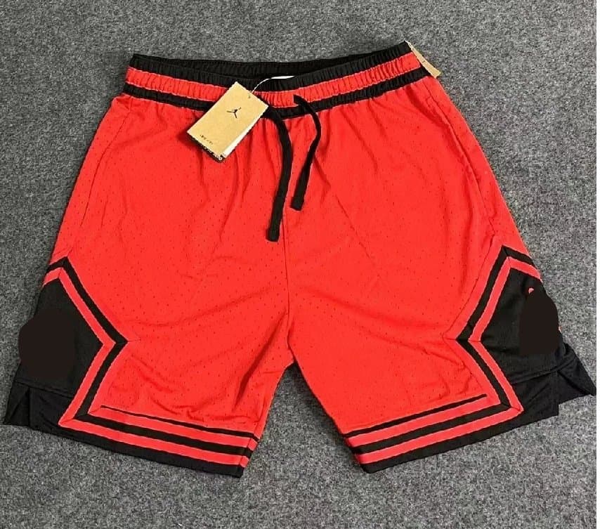 Jordan Basketball Shorts Geometric Panel Design — NO10红色