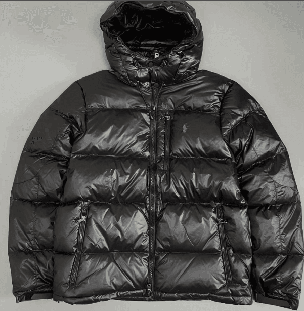 Polo Ralph Lauren Puffer Jacket Classic Fit — 亮面小马 黑色