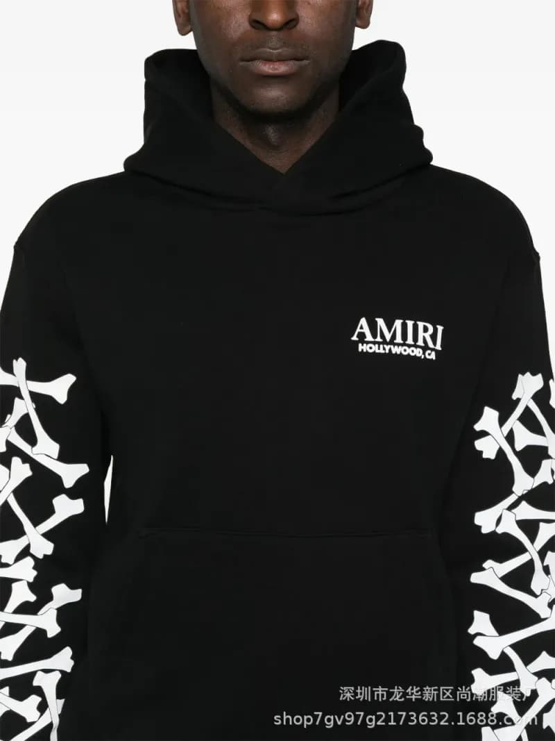 Amiri Hooded Sweatshirt Bone Print