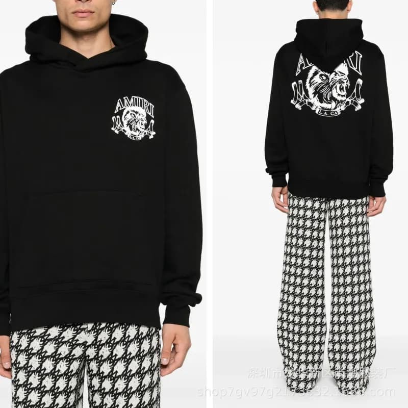 Amiri Logo Hoodie White Print — CA0036