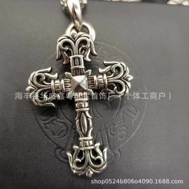 Chrome Hearts Cross Pendant Ornate Silver