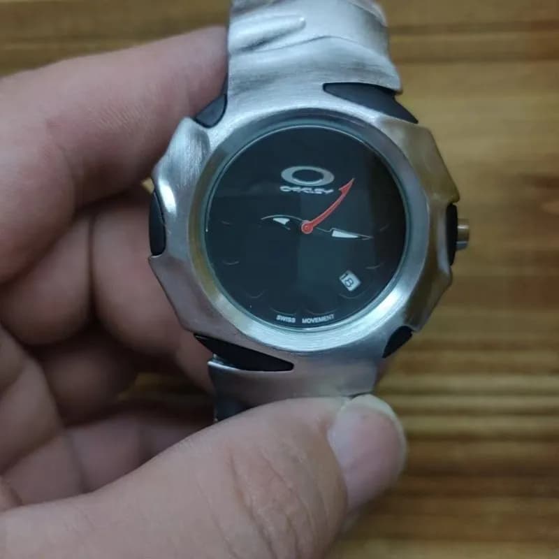 Oakley Watch Metallic Case with Black Dial
