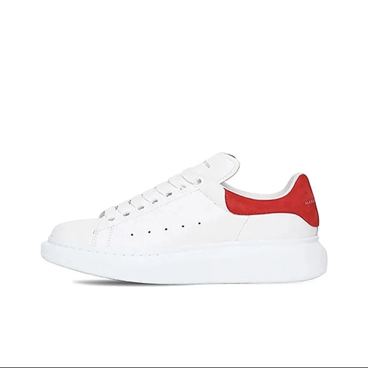 Alexander McQueen Sneaker Silver Panel — 红翻毛尾