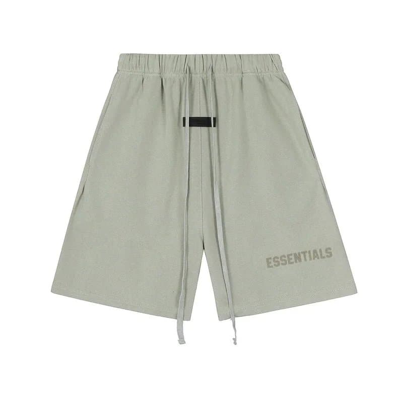 Fear of God Essentials Logo Shorts Olive Beige — 33