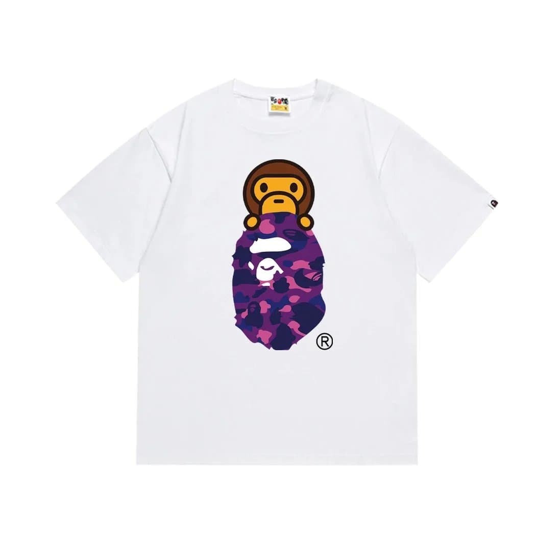 BAPE Ape Head Tee White Logo — 168白紫