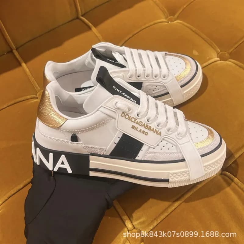 Dolce & Gabbana Sneaker White Gold Logo Strap
