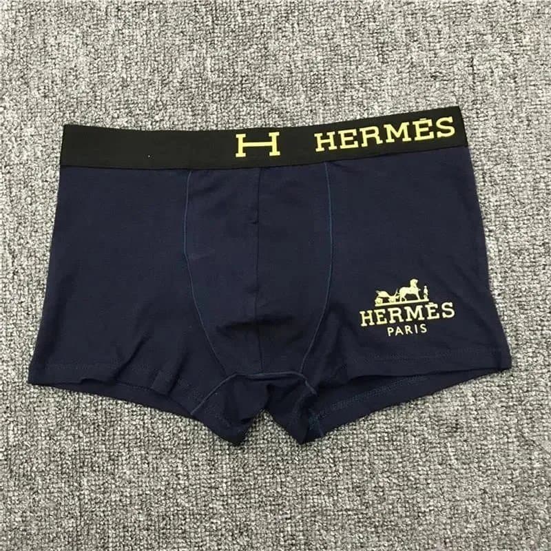 Hermès Boxer Brief Navy with Gold Logo