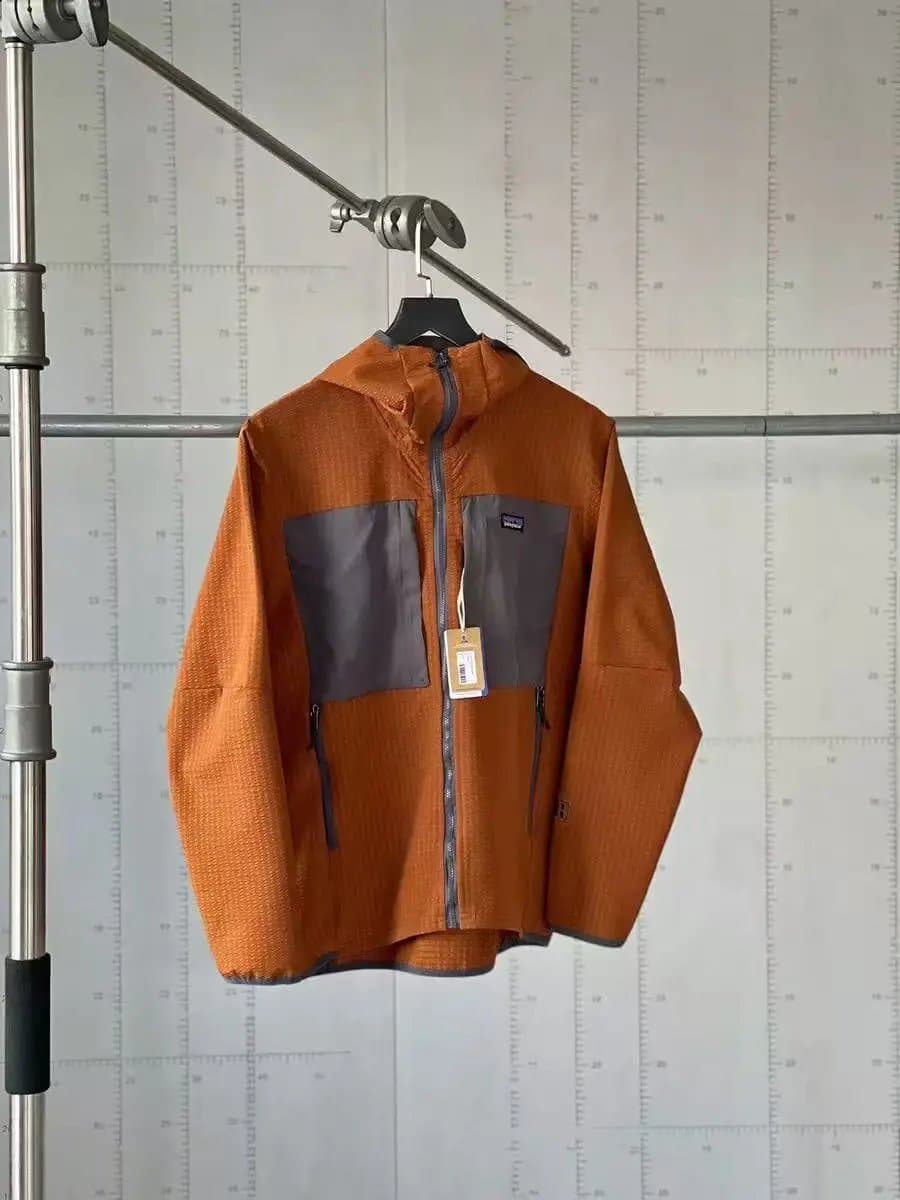 Patagonia Fleece Jacket Rust Orange with Grey Panels