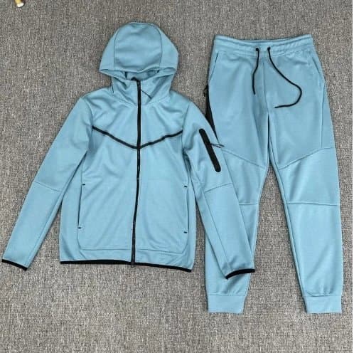 Nike Tech Fleece Hooded Jacket Reflective Chevron — 浅蓝套装