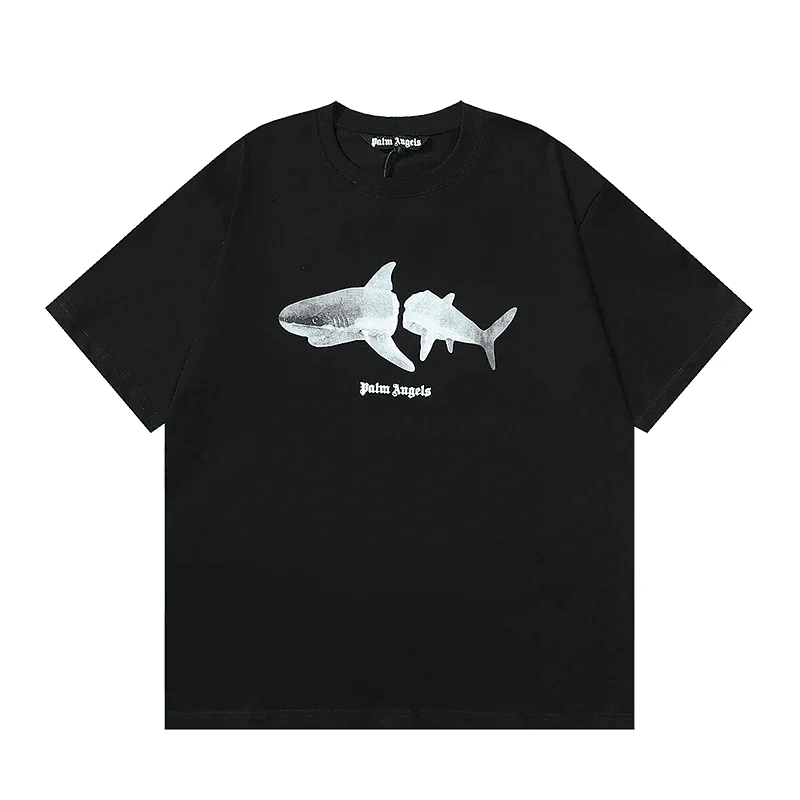 Palm Angels Shark Graphic Tee Shark Print