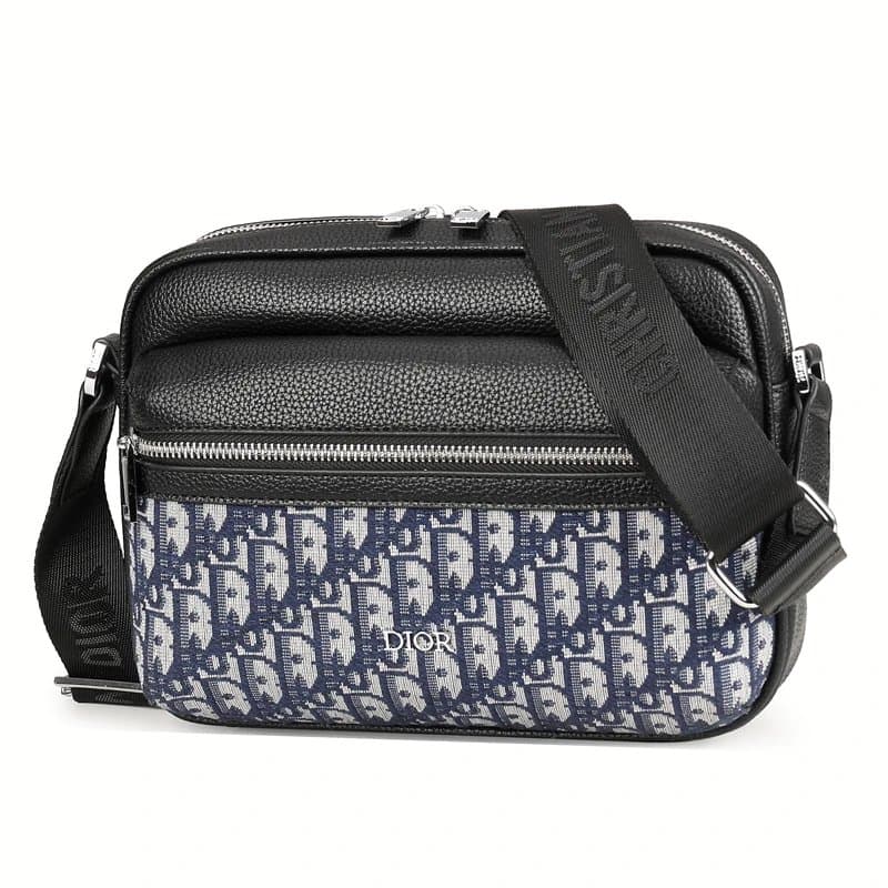 Dior B22 Crossbody Bag Monogram Leather — 蓝布