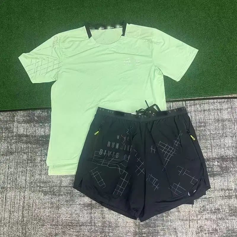 Nike Running Division Set Grid Print — 速干套装-4